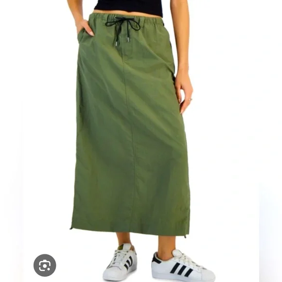 🍂🍁 Fall Free People Inspired Tinseltown Juniors' Parachute Maxi Skirt Sz XL - Picture 1 of 1